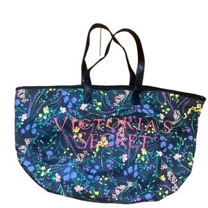 Victoria's Secret Black Floral Tote
